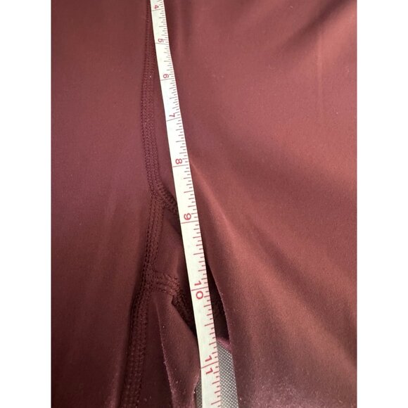 Aeropostale Womens Large Burgundy Air Soft High‑Rise Cinch Flare Leggings Street - Picture 10 of 11
